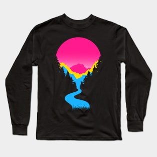 pansexual Pan Art Pride Sunset Long Sleeve T-Shirt